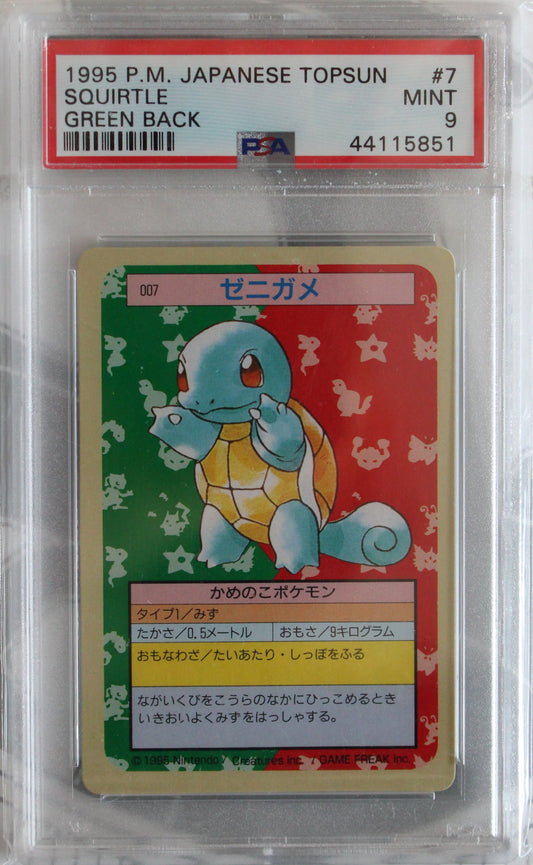 Pokémon Schiggy/Squirtle Topsun Green Back PSA 9 JP