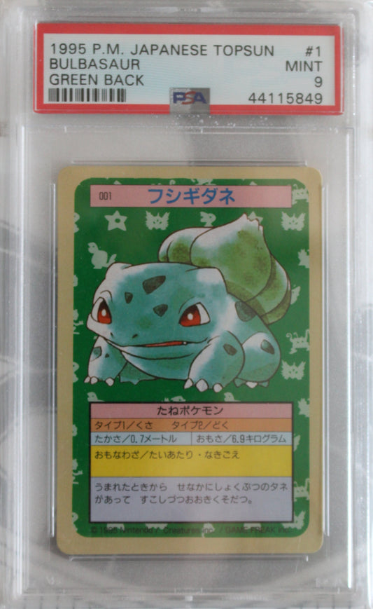 Pokémon Bisasam/Bulbasaur Topsun Green Back PSA 9 JP