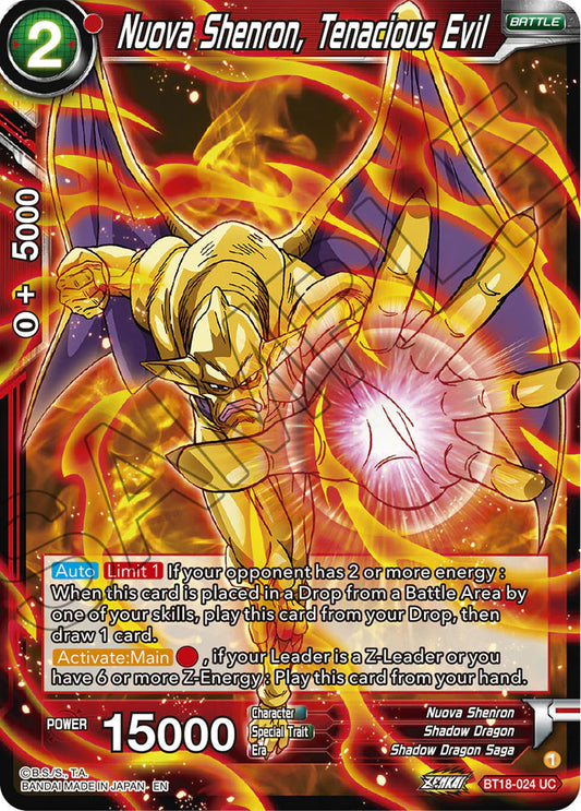 Nuova Shenron, Tenacious Evil BT18-024 Holo EN