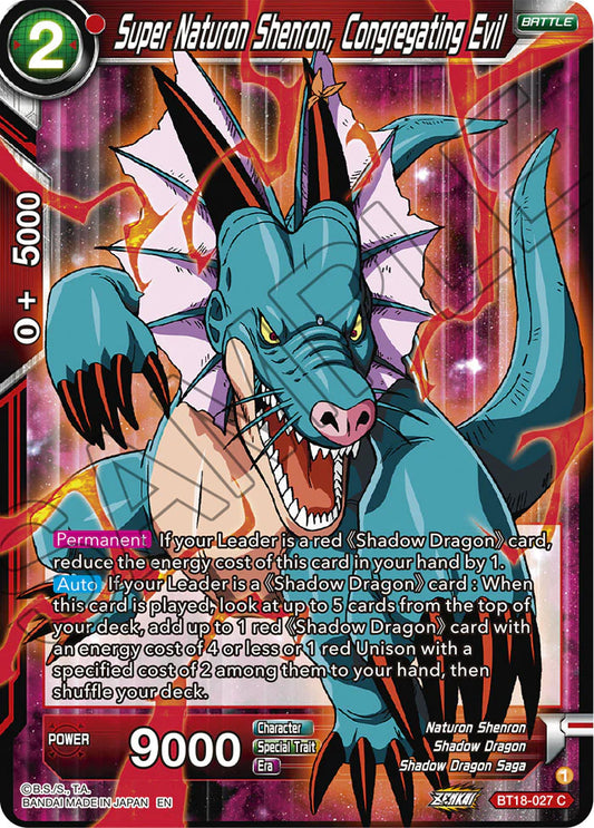 Super Naturon Shenron, Congregating Evil BT18-027 Holo EN